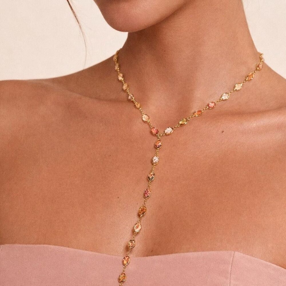 Crystal y necklace D18